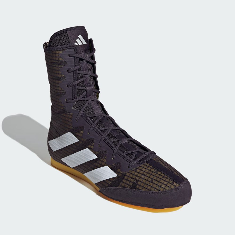 Chaussures De Boxe Adidas Box Hog 4 Noir Blanche Jaune Femme | KSY-30697275