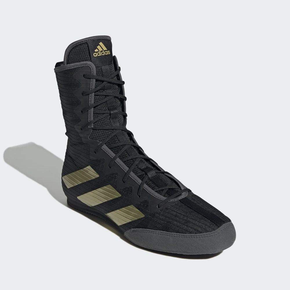 Chaussures De Boxe Adidas Box Hog 4 Noir Doré Grise Femme | AWY-86394482