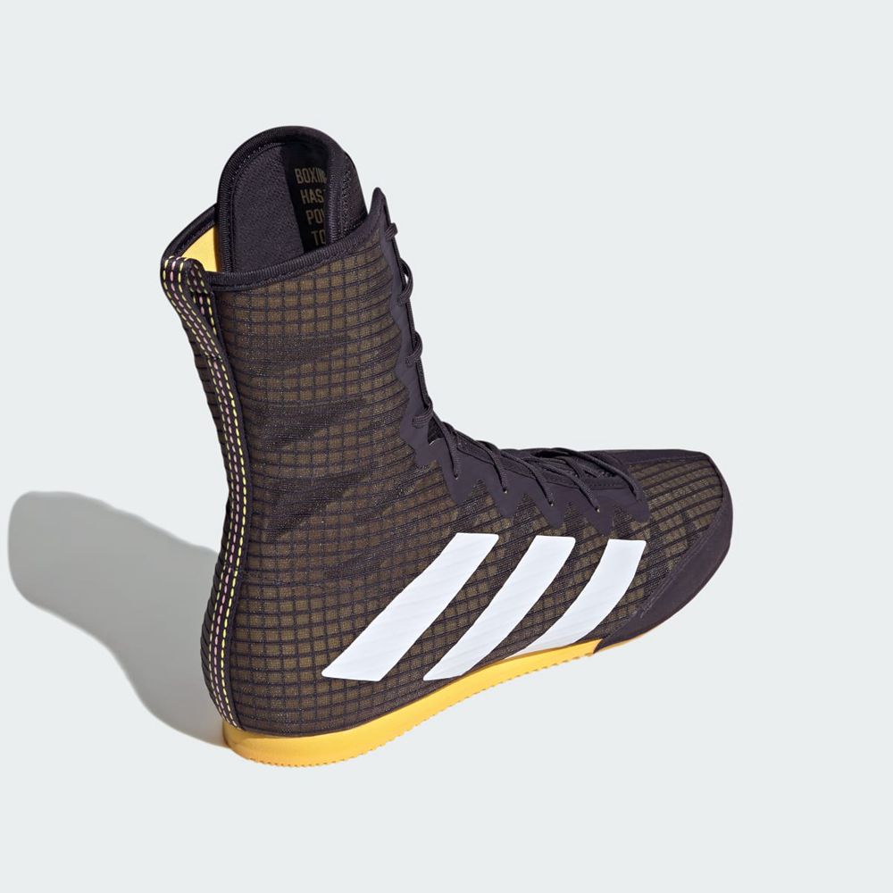 Chaussures De Boxe Adidas Box Hog 4 Noir Blanche Jaune Femme | KSY-30697275