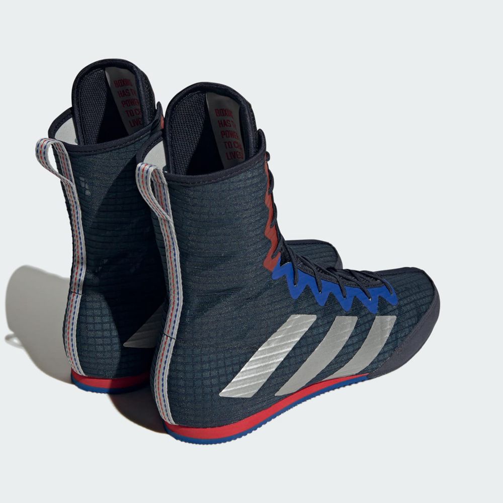 Chaussures De Boxe Adidas Box Hog 4 Bleu Marine Argent Grise Femme | CBY-19818456