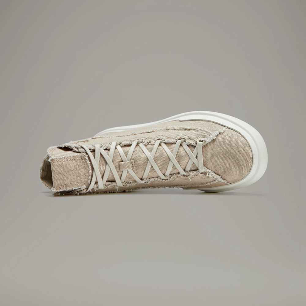 Chaussure Basket Adidas Y-3 Nizza High Beige Blanche Femme | LXZ-56637890