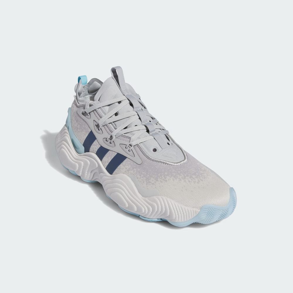 Chaussure Basket Adidas Trae Young 3 Grise Bleu Femme | FMF-84827164