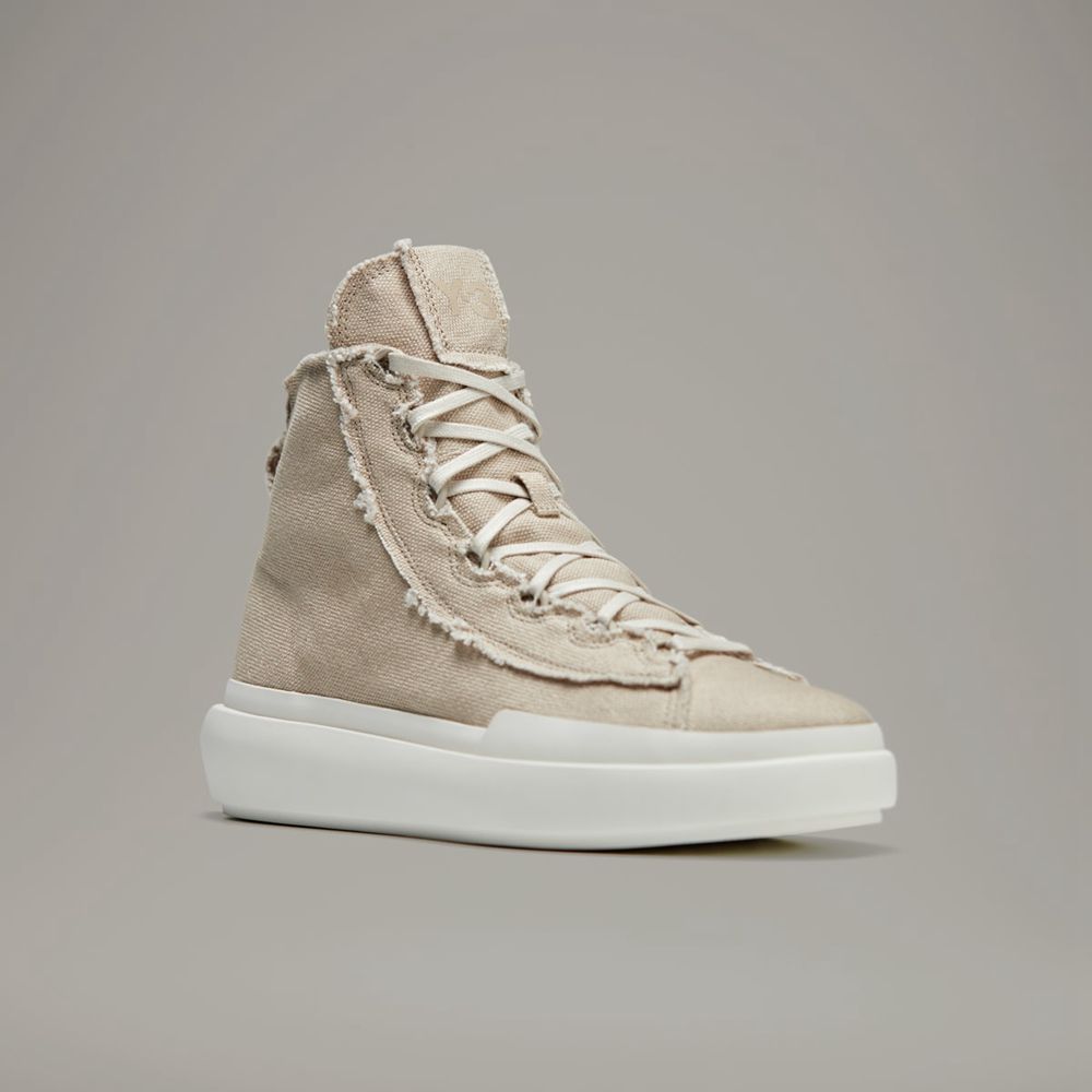 Chaussure Basket Adidas Y-3 Nizza High Beige Blanche Femme | LXZ-56637890