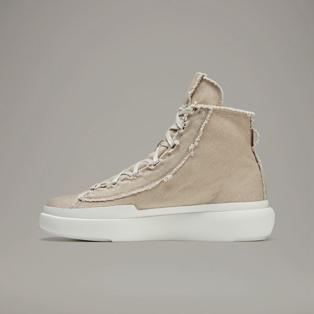 Chaussure Basket Adidas Y-3 Nizza High Beige Blanche Femme | LXZ-56637890