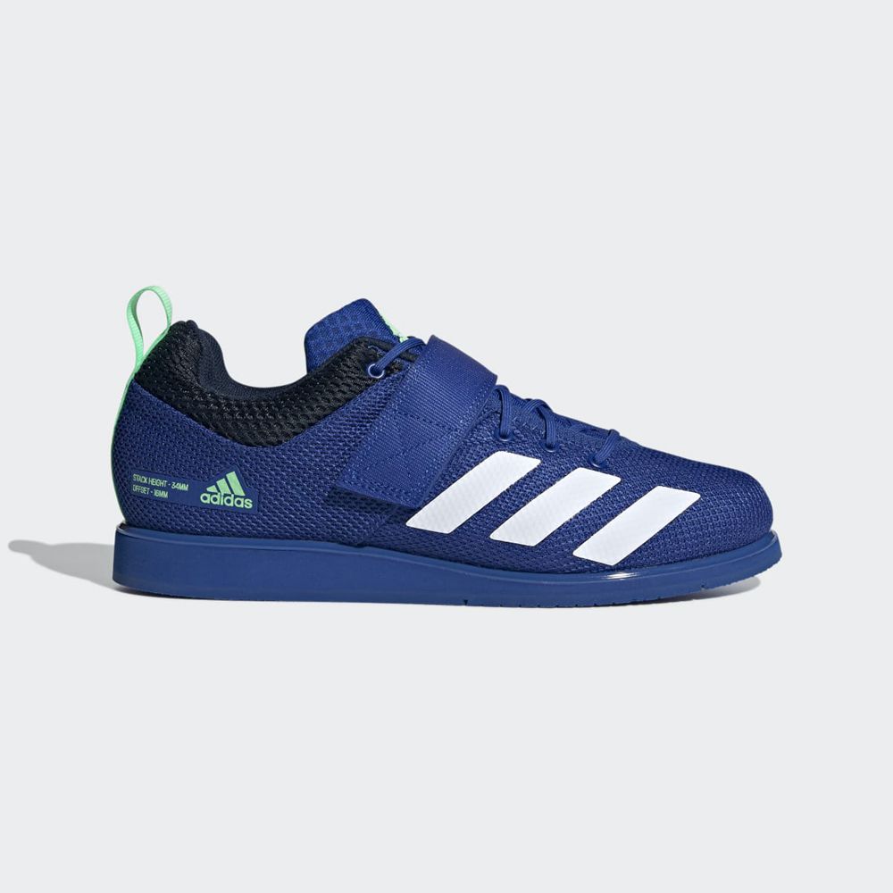 Chaussure Haltérophilie Adidas Powerlift 5 Bleu Blanche Vert Homme | EXI-49163101