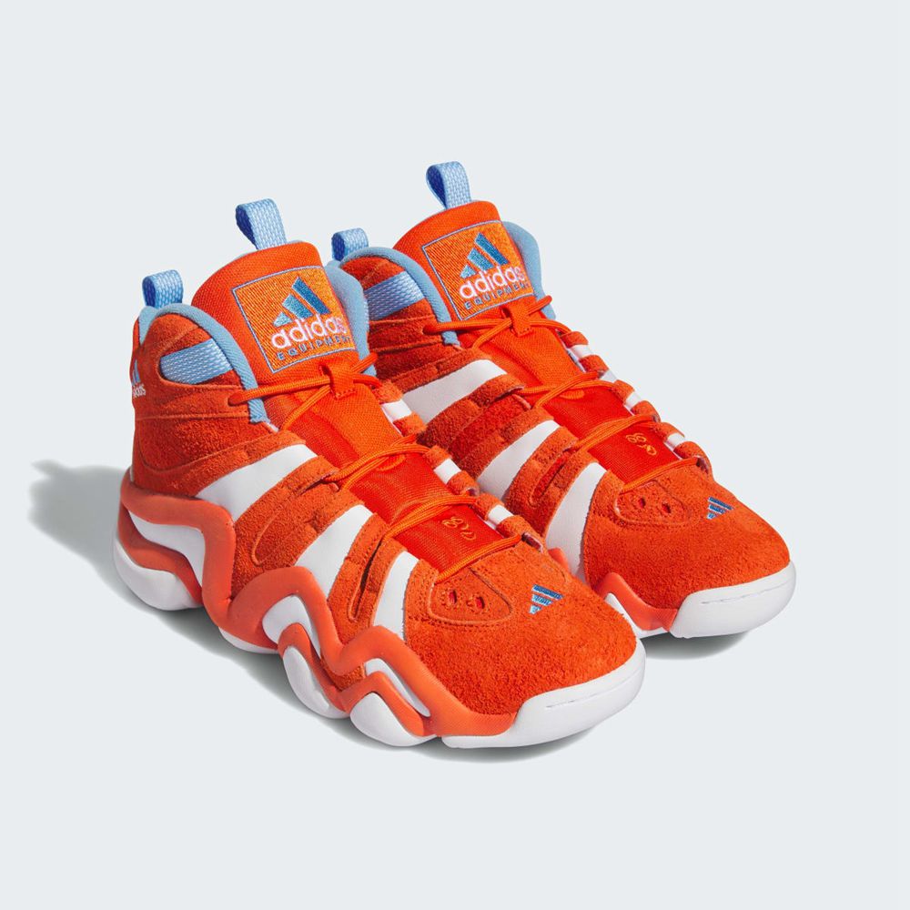 Chaussure Basket Adidas Crazy 8 Orange Blanche Bleu Femme | CCQ-26563504