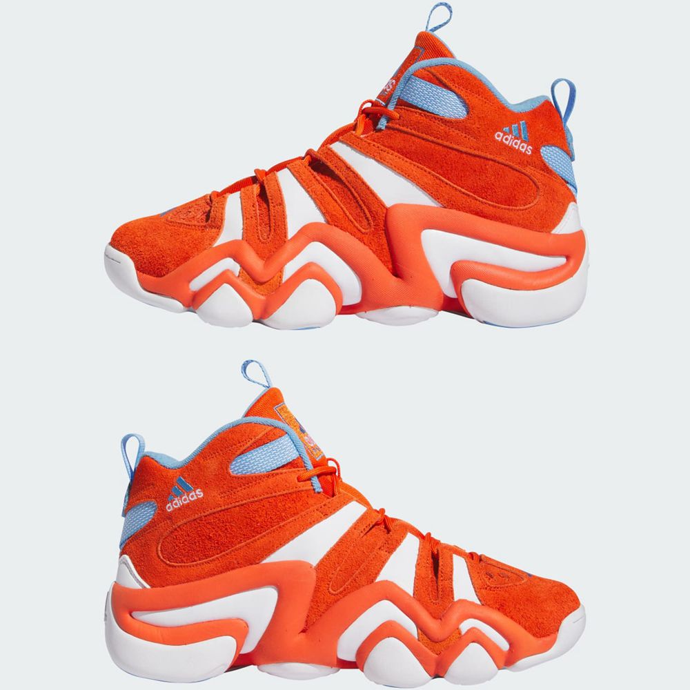 Chaussure Basket Adidas Crazy 8 Orange Blanche Bleu Femme | CCQ-26563504