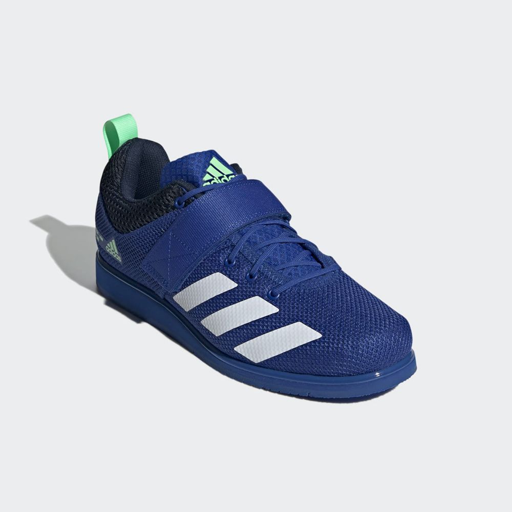 Chaussure Haltérophilie Adidas Powerlift 5 Bleu Blanche Vert Homme | EXI-49163101