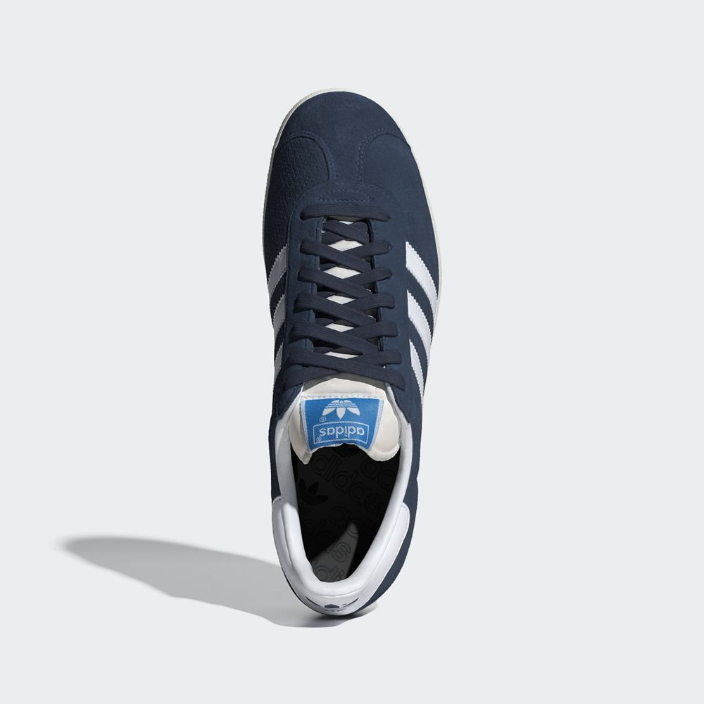 Chaussure Training Adidas Gazelle Bleu Marine Blanche Homme | OTM-81854032