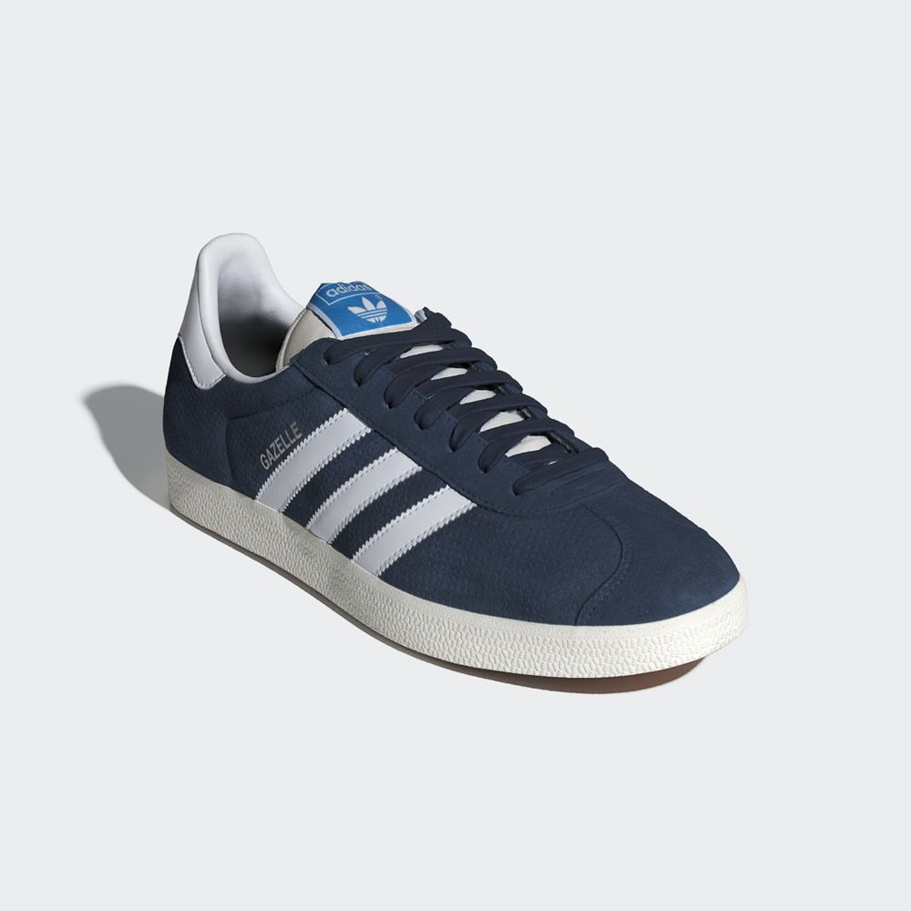 Chaussure Training Adidas Gazelle Bleu Marine Blanche Homme | OTM-81854032