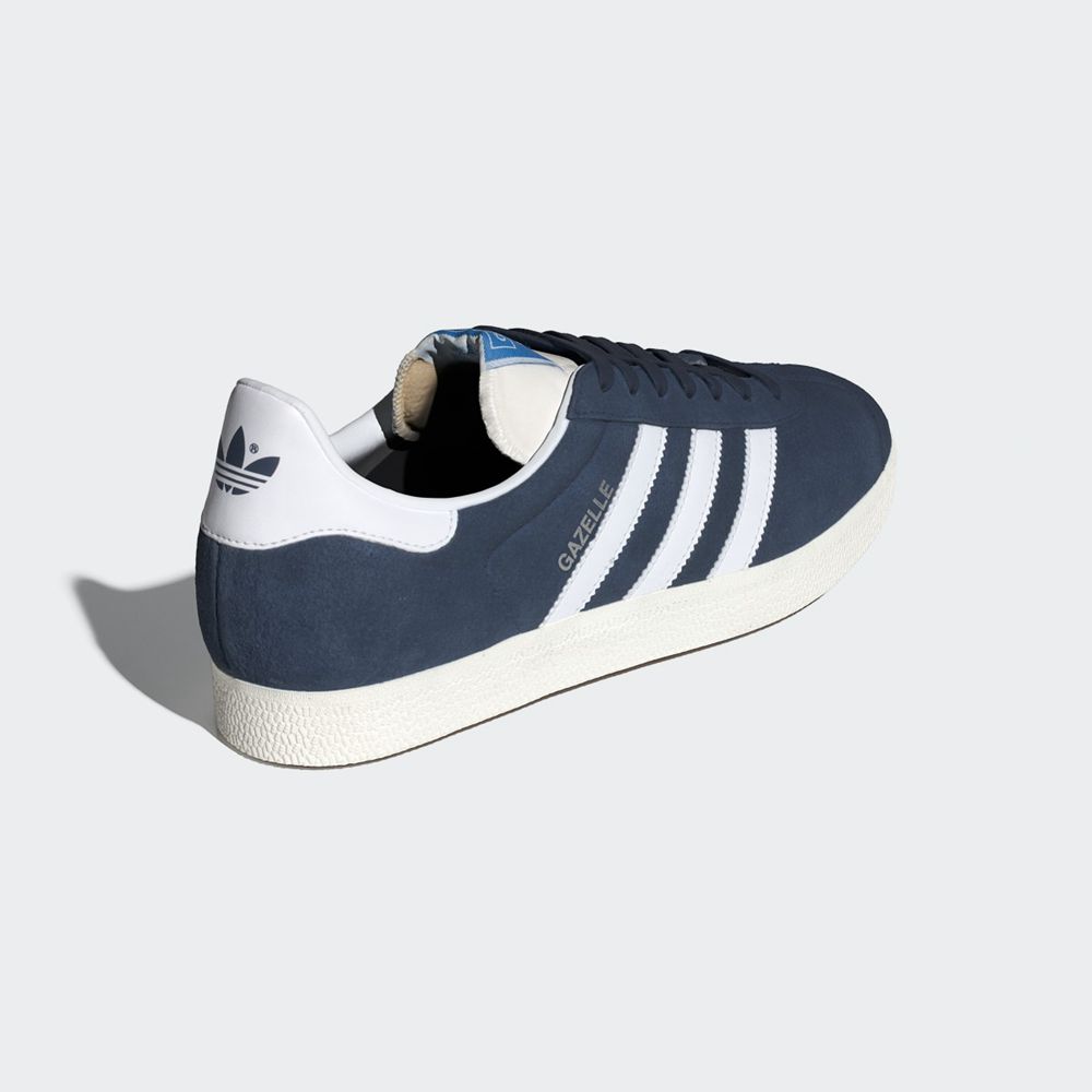 Chaussure Training Adidas Gazelle Bleu Marine Blanche Homme | OTM-81854032