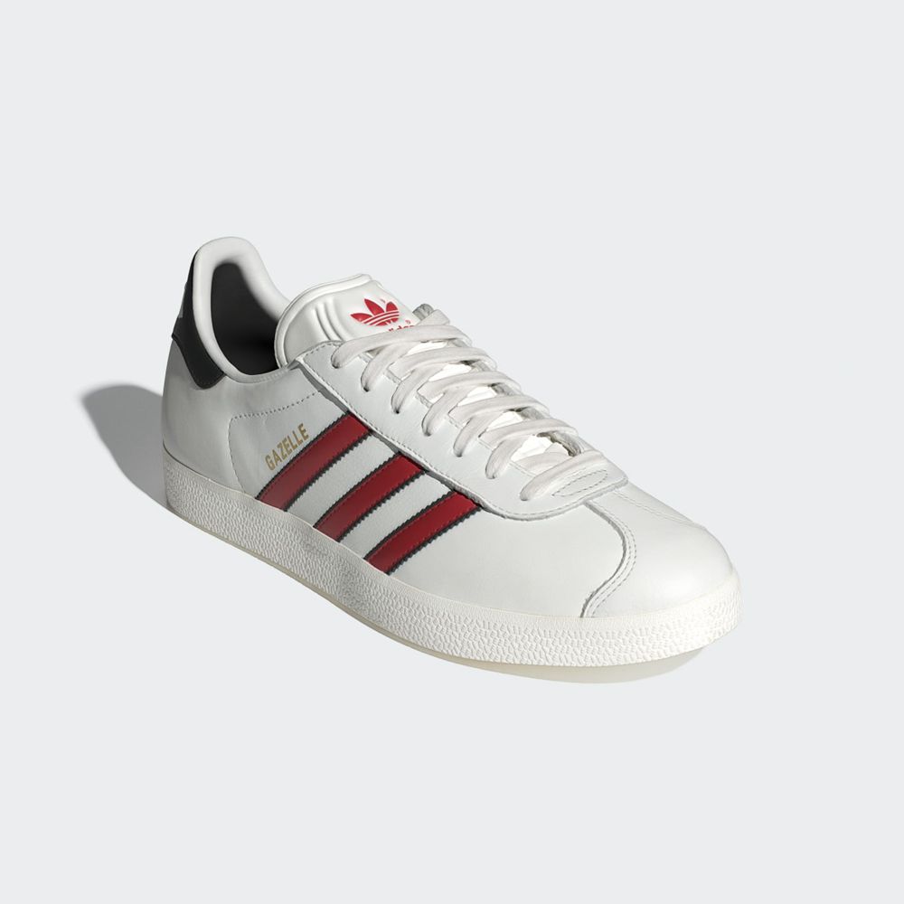 Chaussure Training Adidas Gazelle Blanche Rouge Noir Homme | RZH-07316428