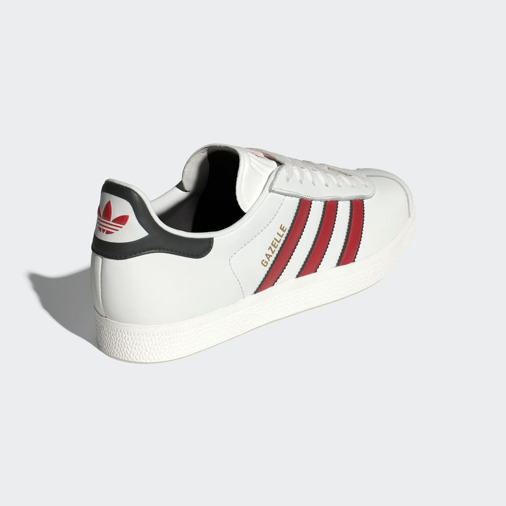 Chaussure Training Adidas Gazelle Blanche Rouge Noir Homme | RZH-07316428