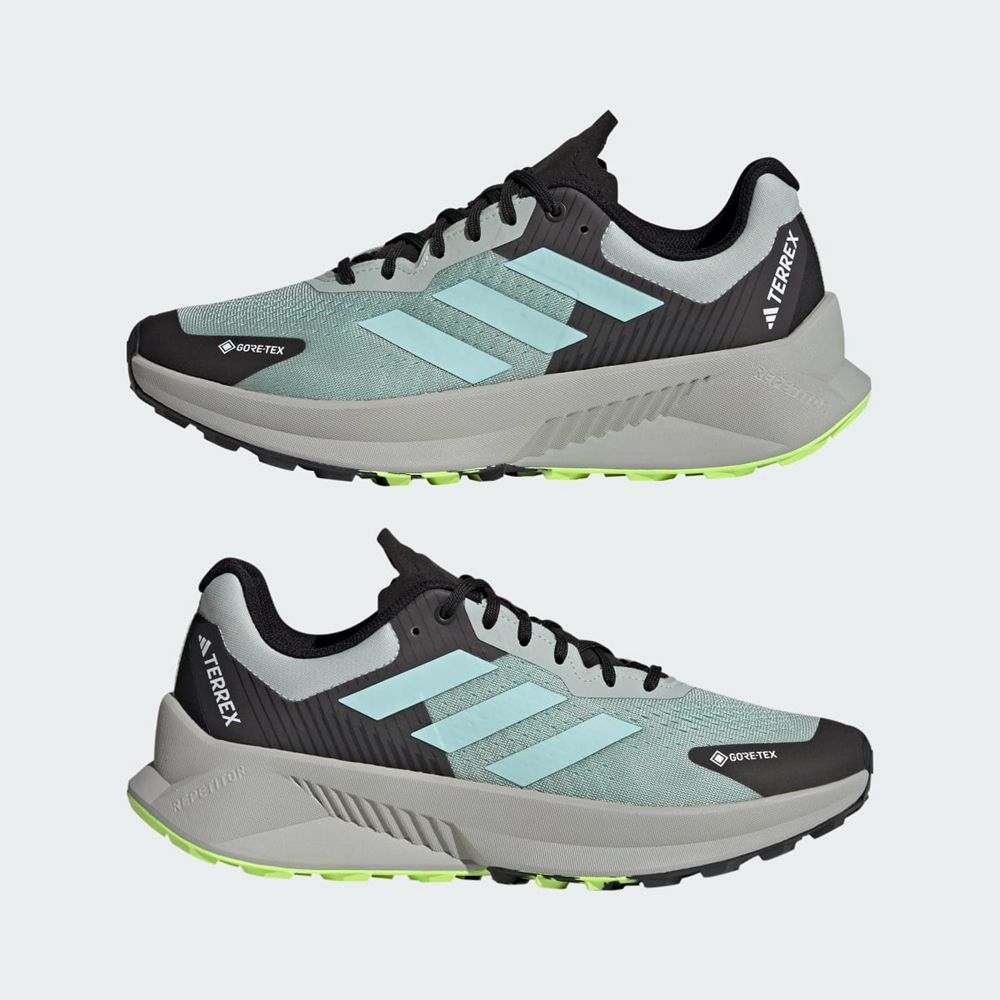 Chaussure Trail Running Adidas Terrex Soulstride Flow GTX Argent Bleu Vert Homme | RXU-42888415