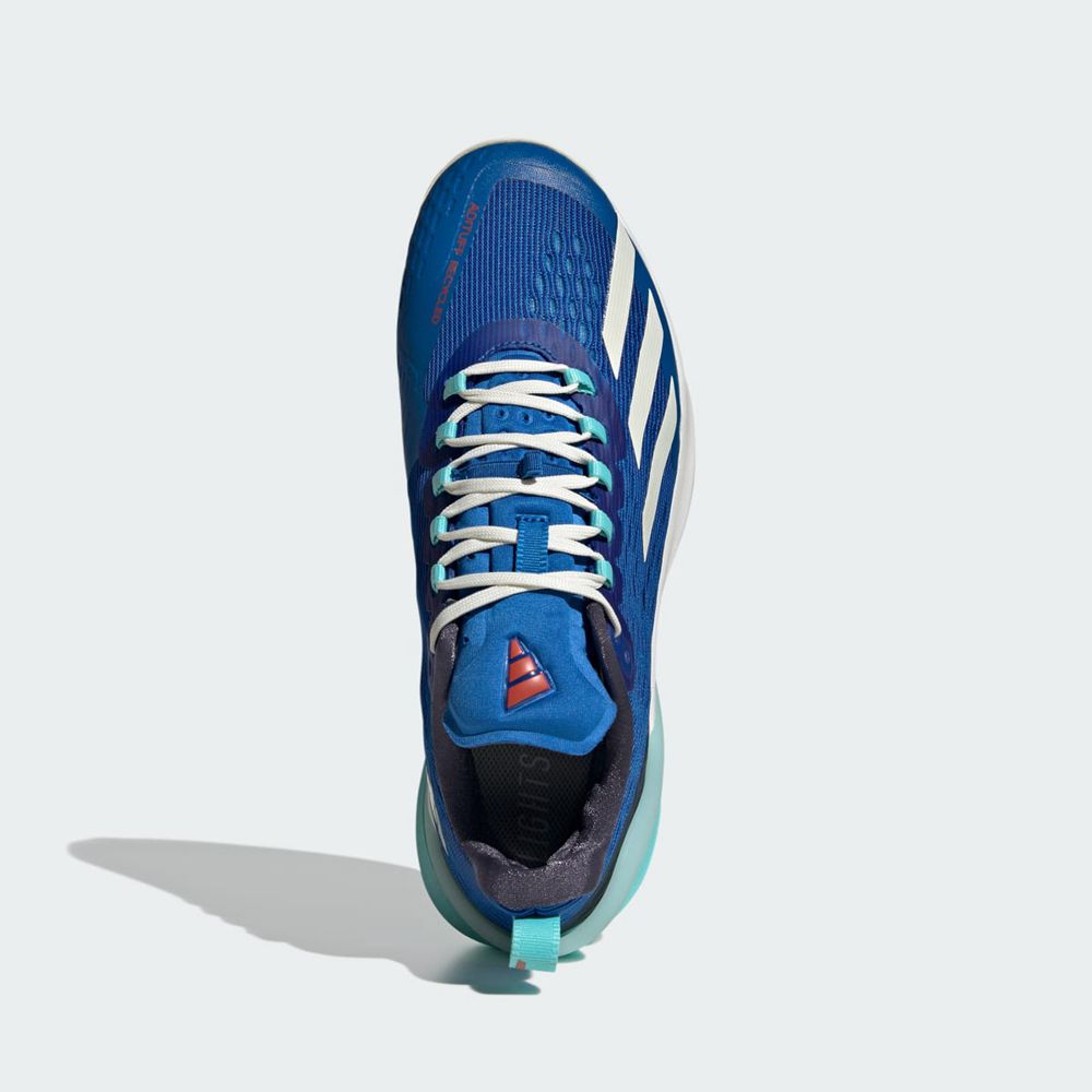 Chaussure Tennis Adidas Adizero Cybersonic Bleu Blanche Turquoise Homme | RQB-17007497