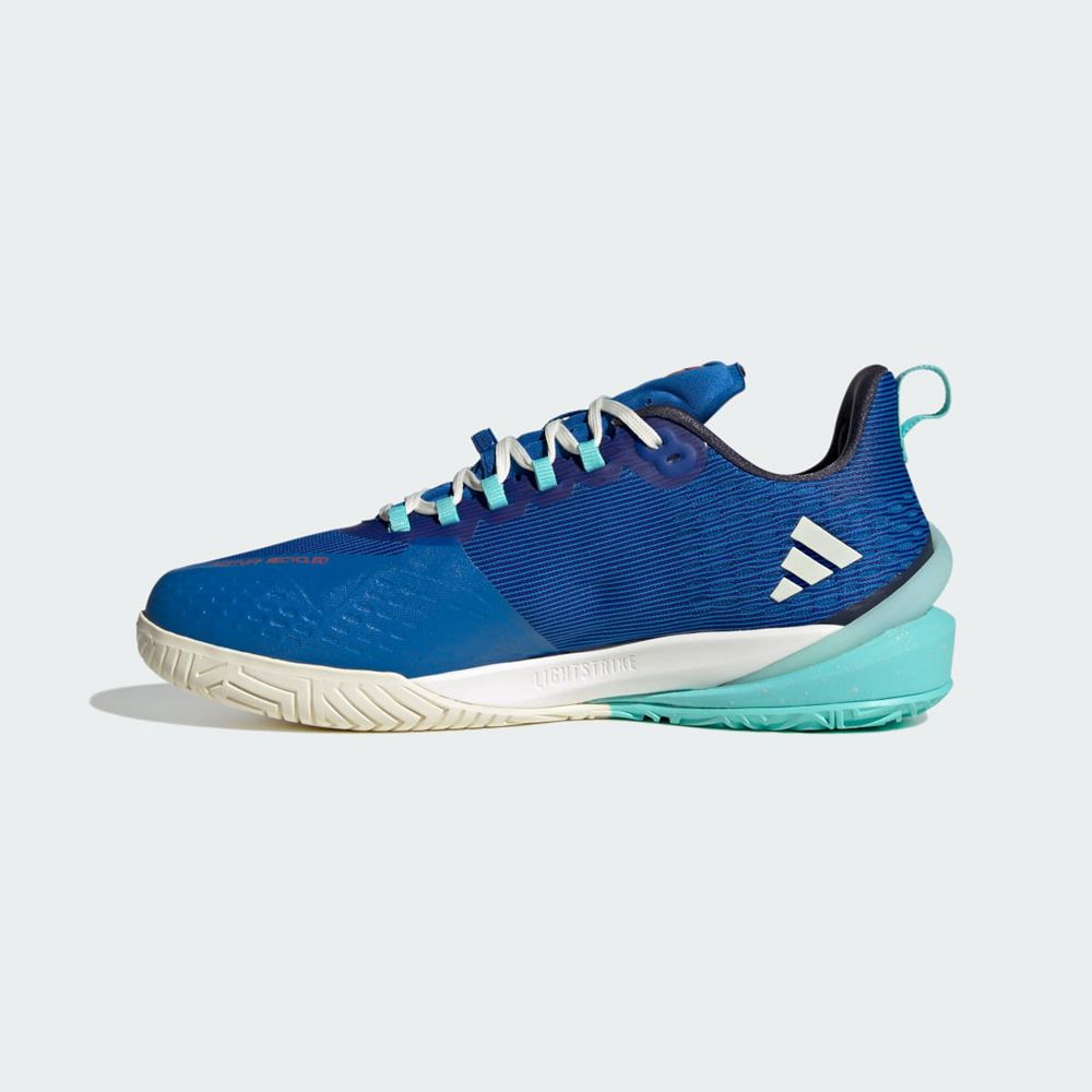 Chaussure Tennis Adidas Adizero Cybersonic Bleu Blanche Turquoise Homme | RQB-17007497