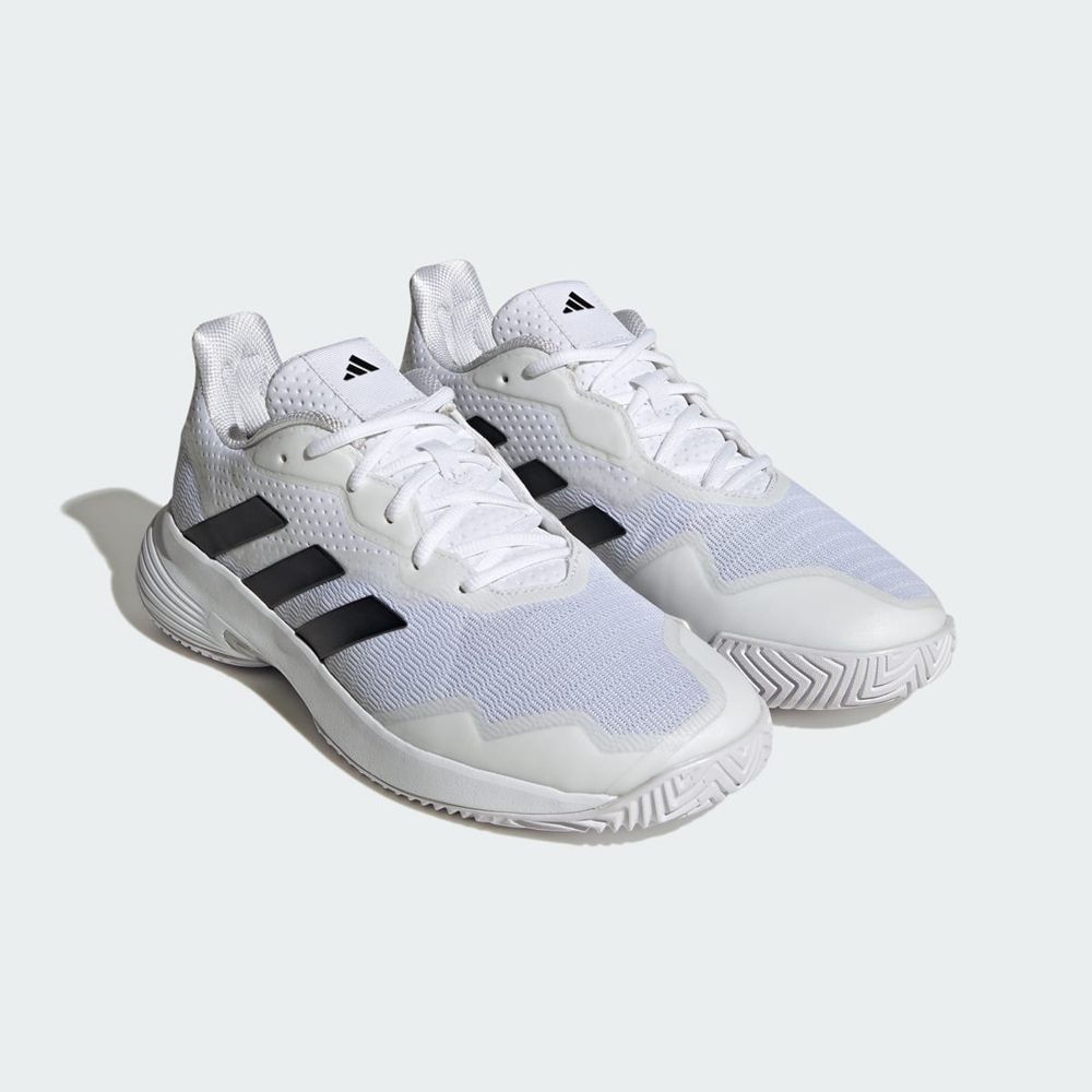 Chaussure Tennis Adidas Courtjam Control Blanche Noir Argent Homme | OZR-19048379