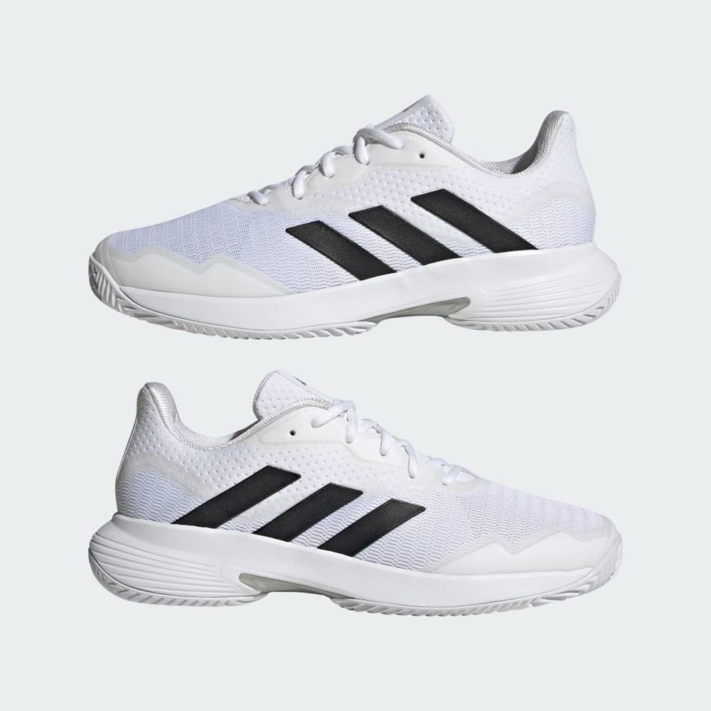 Chaussure Tennis Adidas Courtjam Control Blanche Noir Argent Homme | OZR-19048379