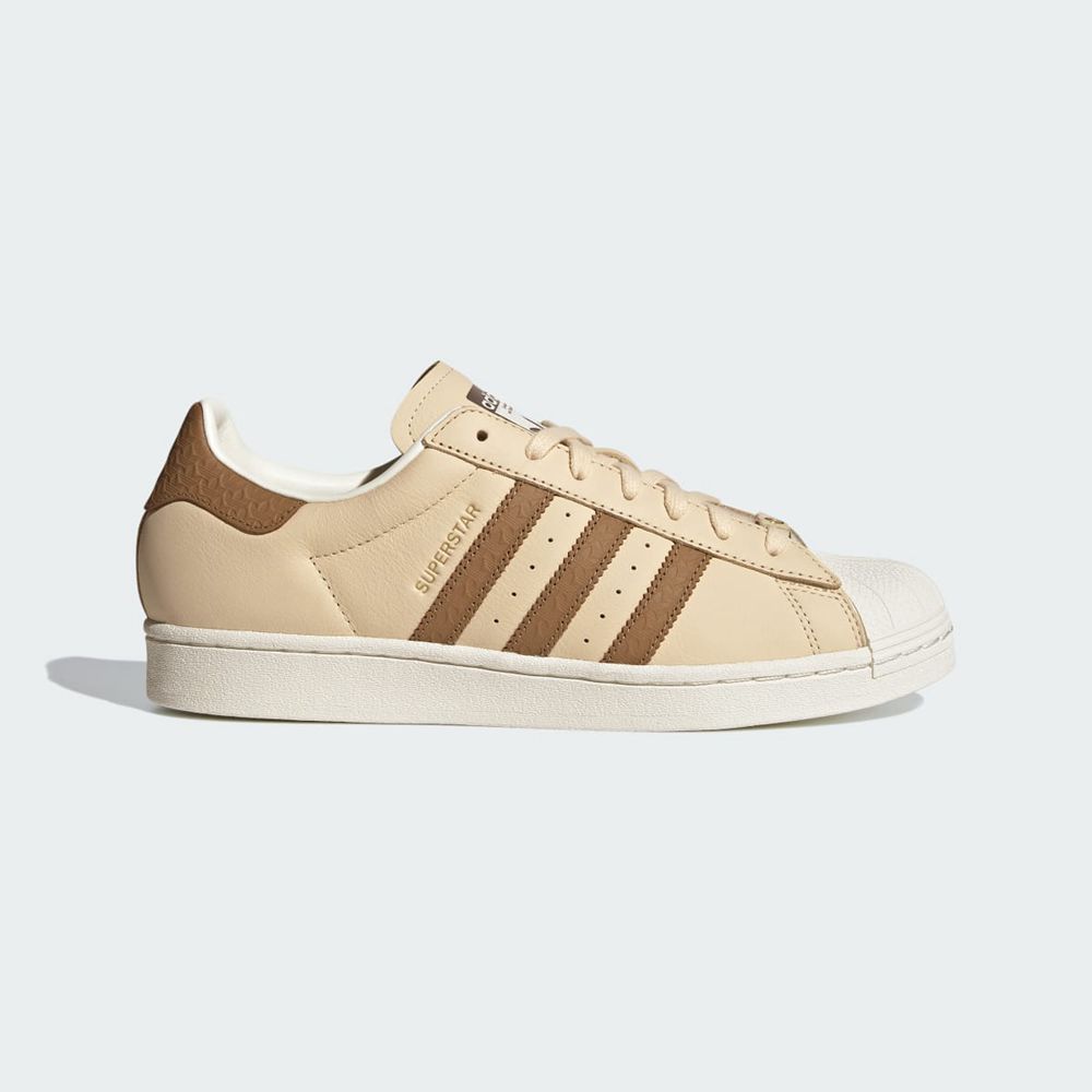 Basket Adidas Superstar Beige Marron Blanche Homme | OFP-97365641