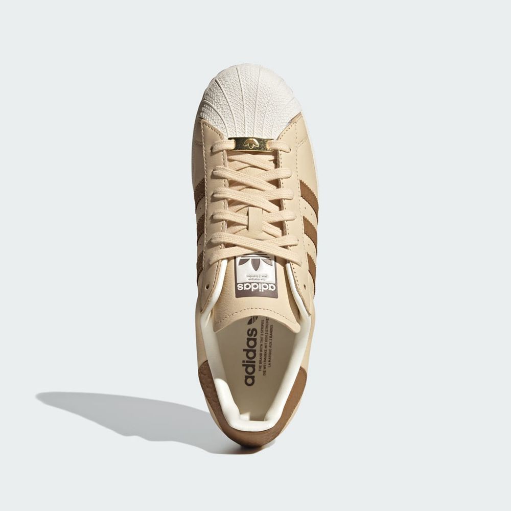 Basket Adidas Superstar Beige Marron Blanche Homme | OFP-97365641