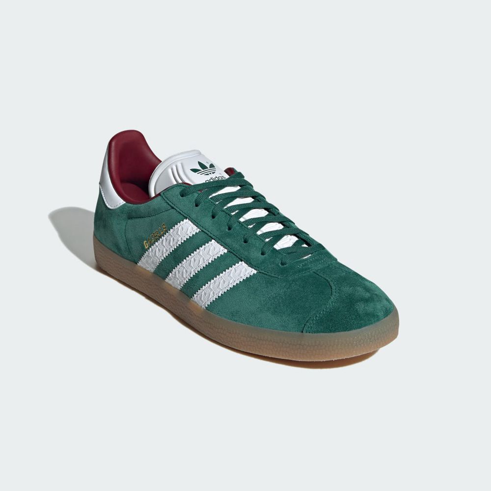 Basket Adidas Gazelle Vert Blanche Bordeaux Homme | ZME-05401487