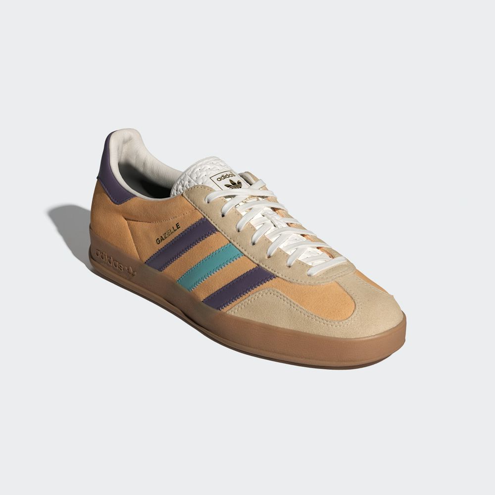 Basket Adidas Gazelle Indoor Orange Violette Blanche Homme | IAG-50382000