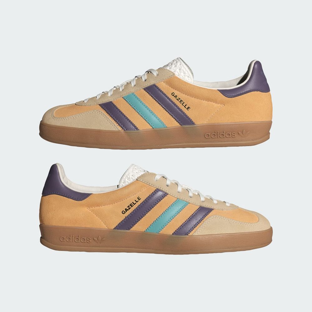 Basket Adidas Gazelle Indoor Orange Violette Blanche Homme | IAG-50382000