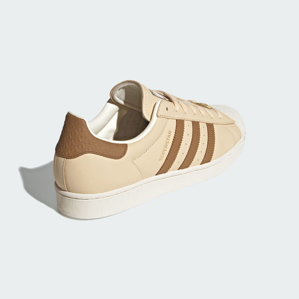 Basket Adidas Superstar Beige Marron Blanche Homme | OFP-97365641