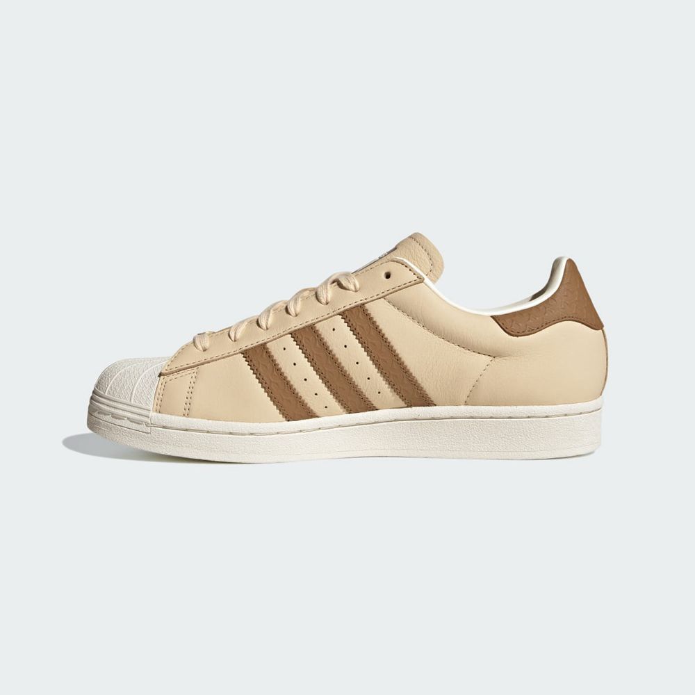 Basket Adidas Superstar Beige Marron Blanche Homme | OFP-97365641