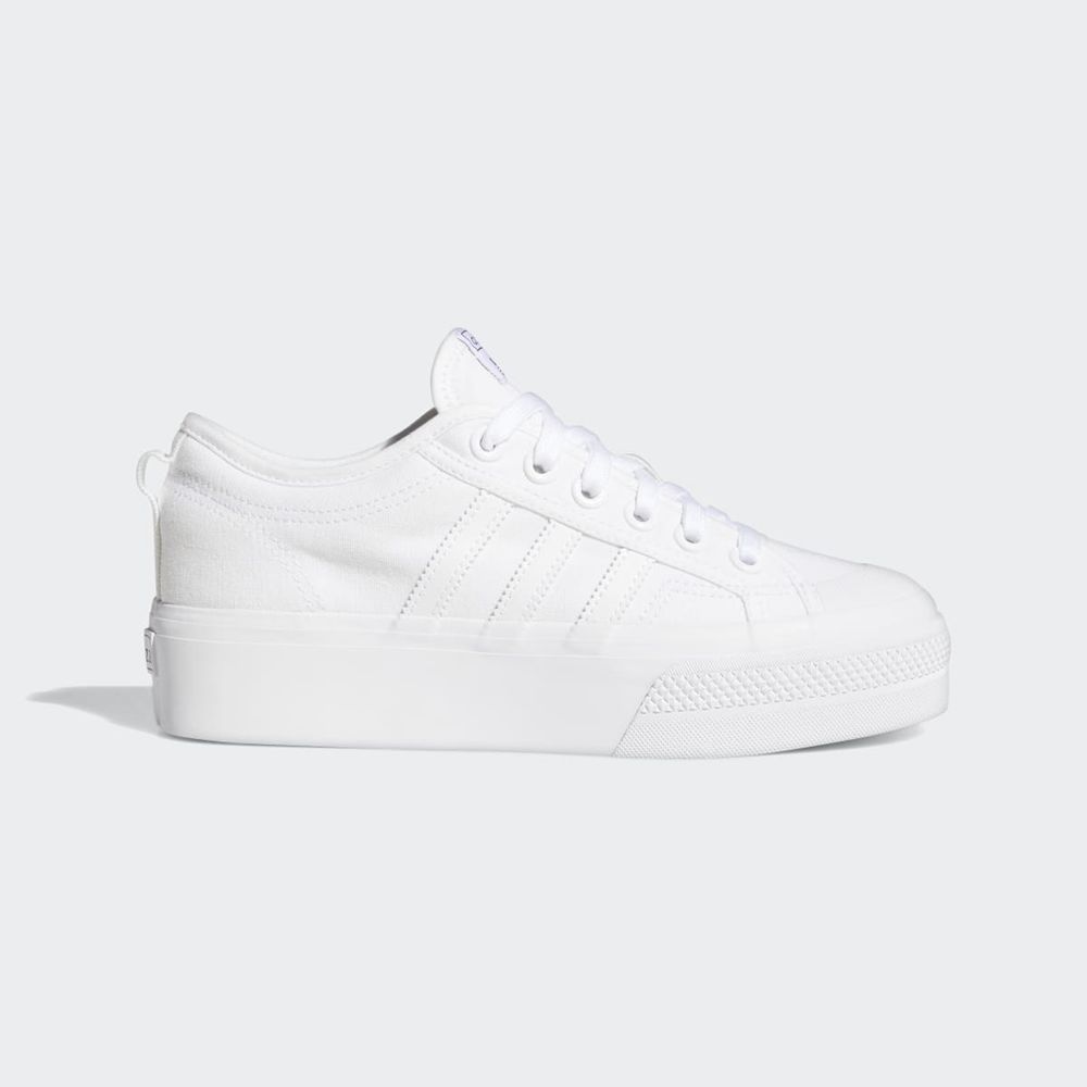 Basket Adidas Nizza Platform Blanche Homme | KDZ-73478730