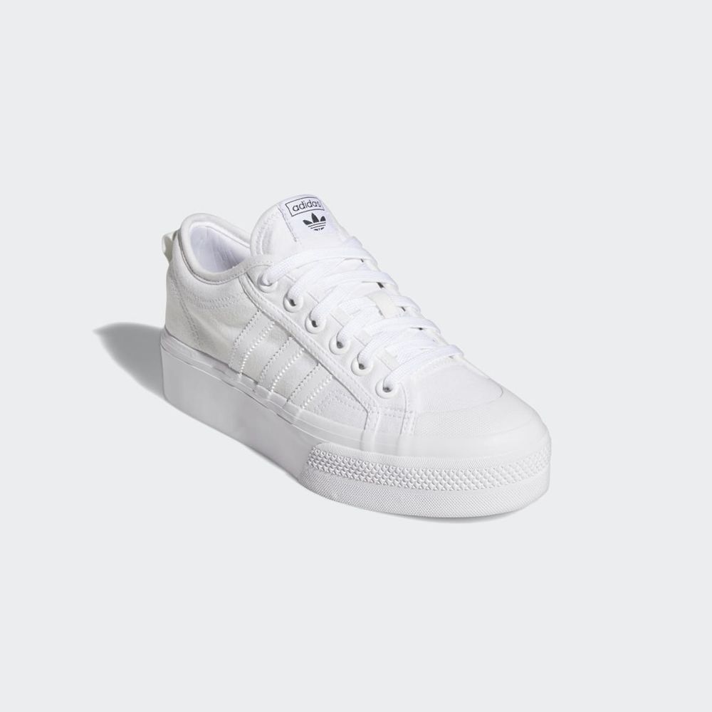 Basket Adidas Nizza Platform Blanche Homme | KDZ-73478730