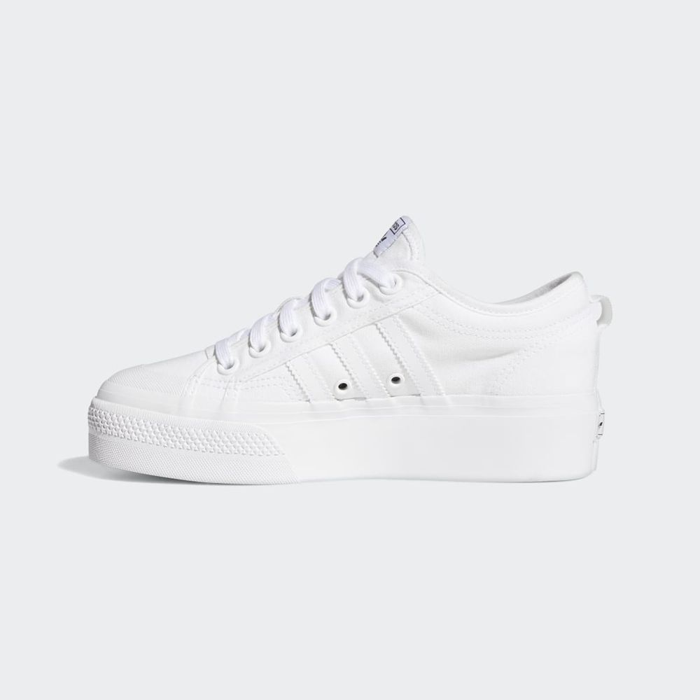 Basket Adidas Nizza Platform Blanche Homme | KDZ-73478730