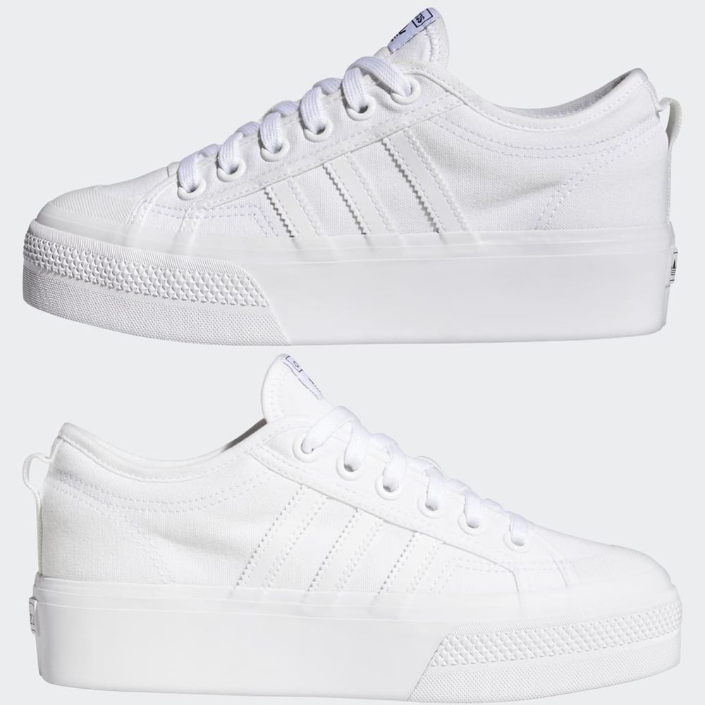 Basket Adidas Nizza Platform Blanche Homme | KDZ-73478730