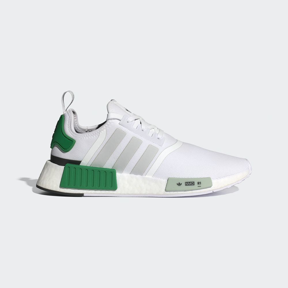 Basket Adidas NMD_R1 Blanche Grise Vert Homme | SIV-05530795