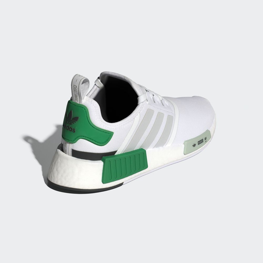 Basket Adidas NMD_R1 Blanche Grise Vert Homme | SIV-05530795