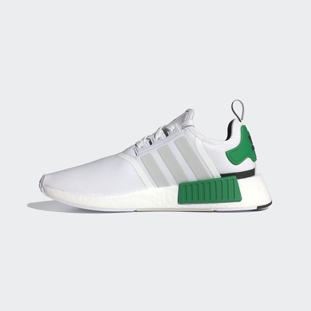 Basket Adidas NMD_R1 Blanche Grise Vert Homme | SIV-05530795