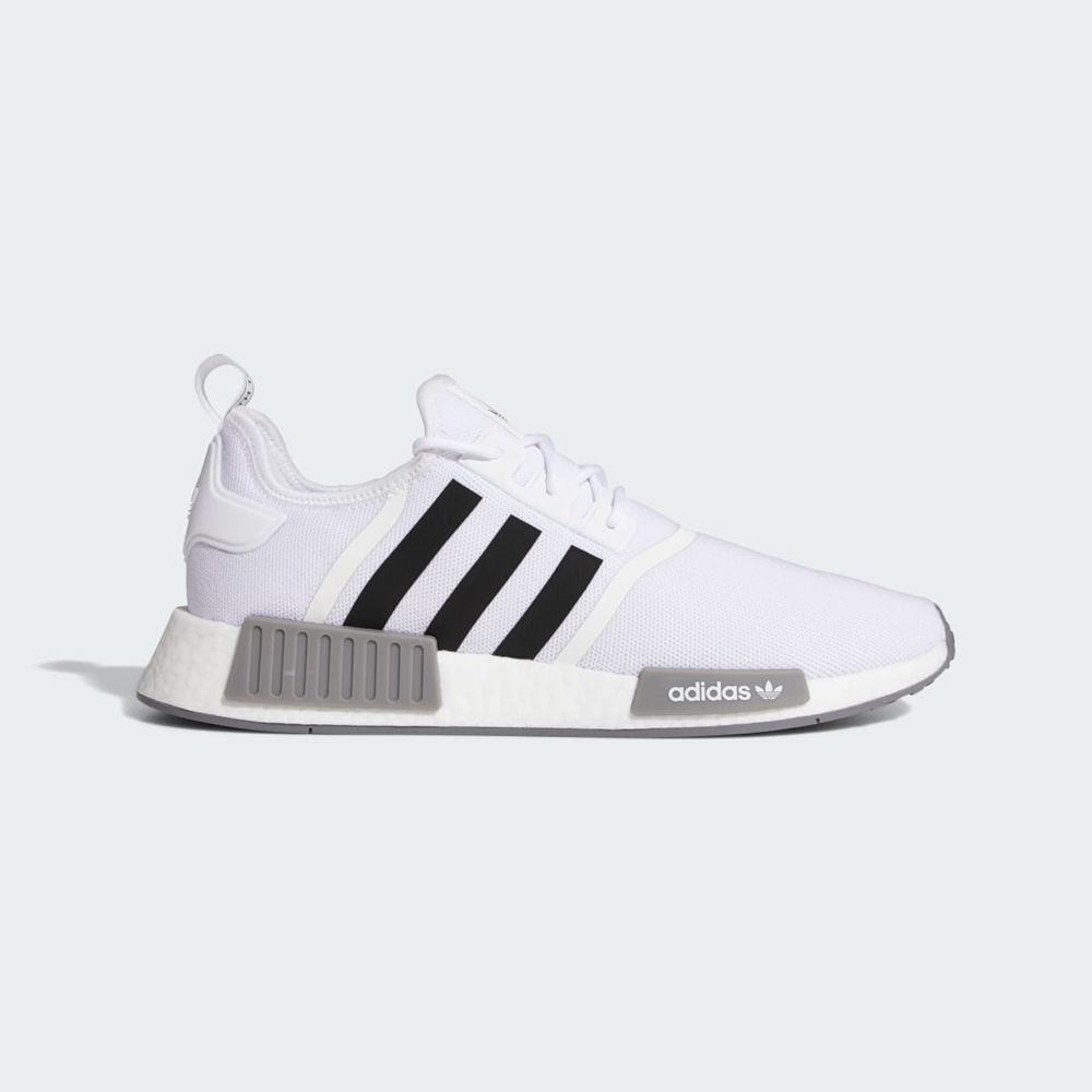 Basket Adidas NMD_R1 Blanche Noir Grise Homme | RNT-30280787