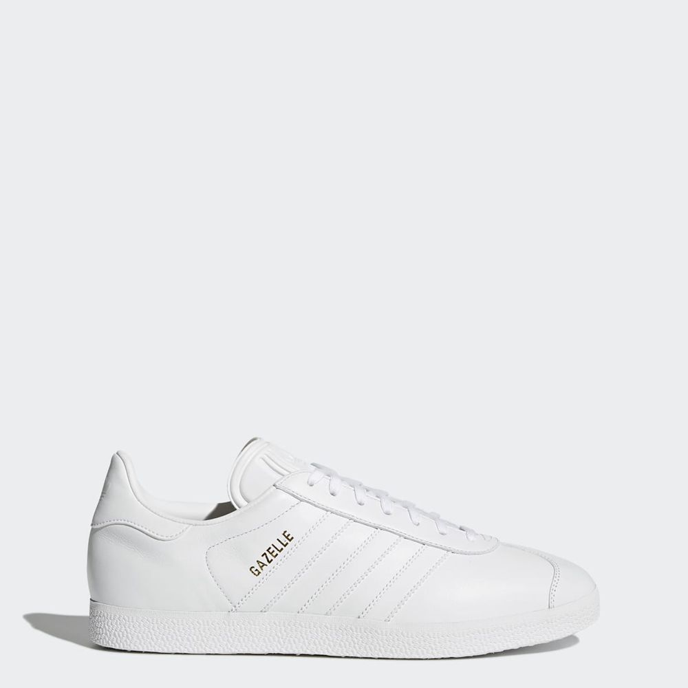 Basket Adidas Gazelle Blanche Doré Homme | MZV-70251349