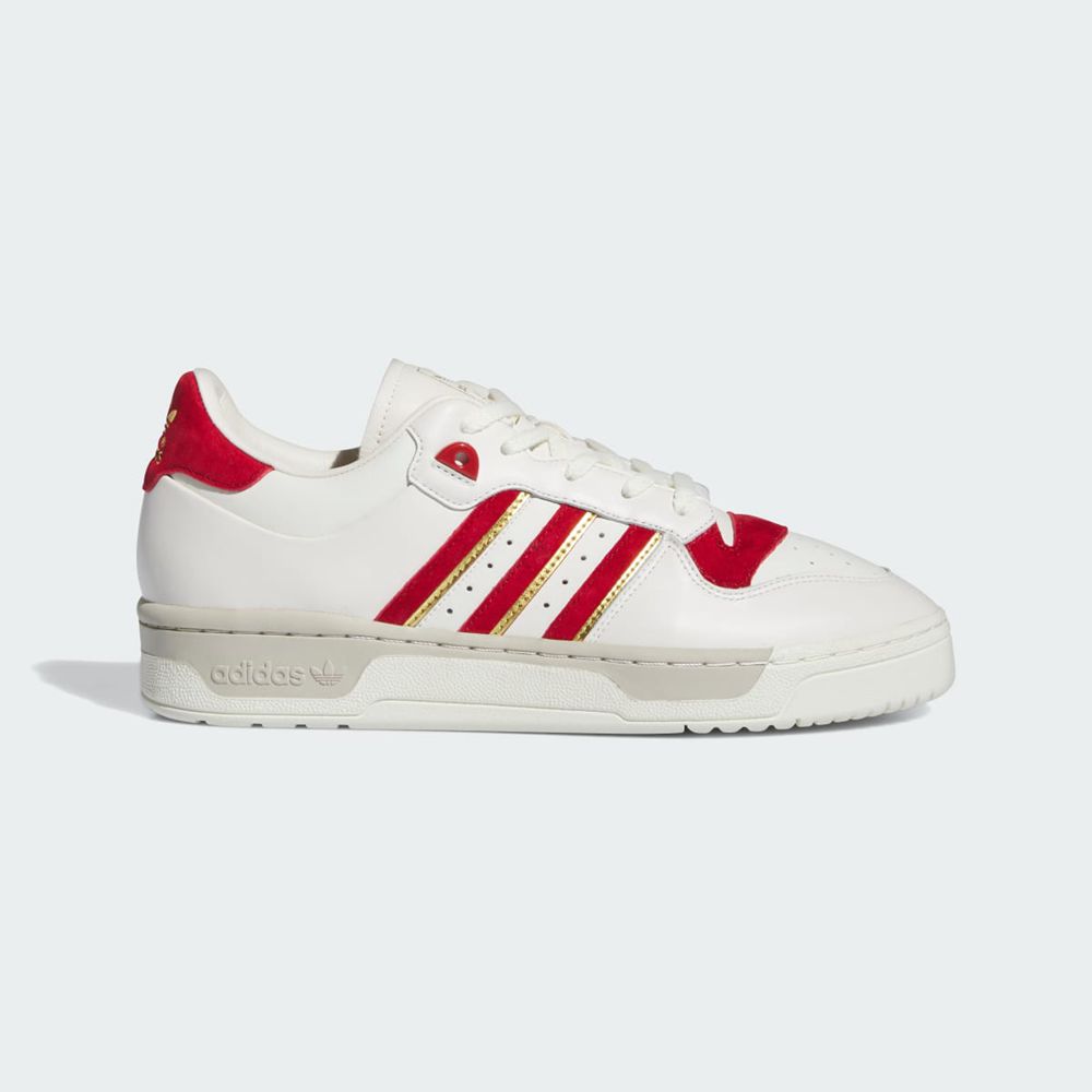 Basket Adidas Rivalry 86 Low Blanche Rouge Homme | ZFI-52057643