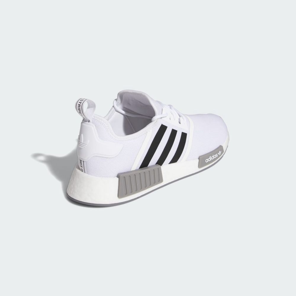 Basket Adidas NMD_R1 Blanche Noir Grise Homme | RNT-30280787