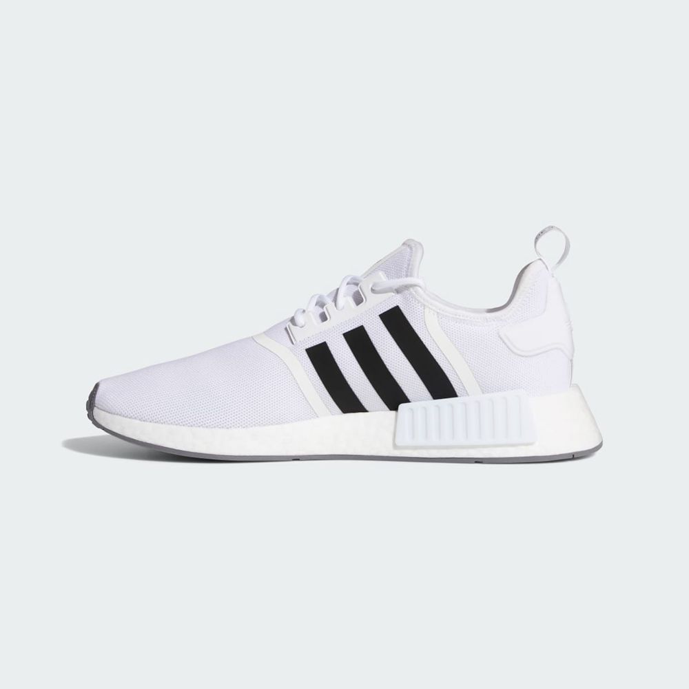 Basket Adidas NMD_R1 Blanche Noir Grise Homme | RNT-30280787