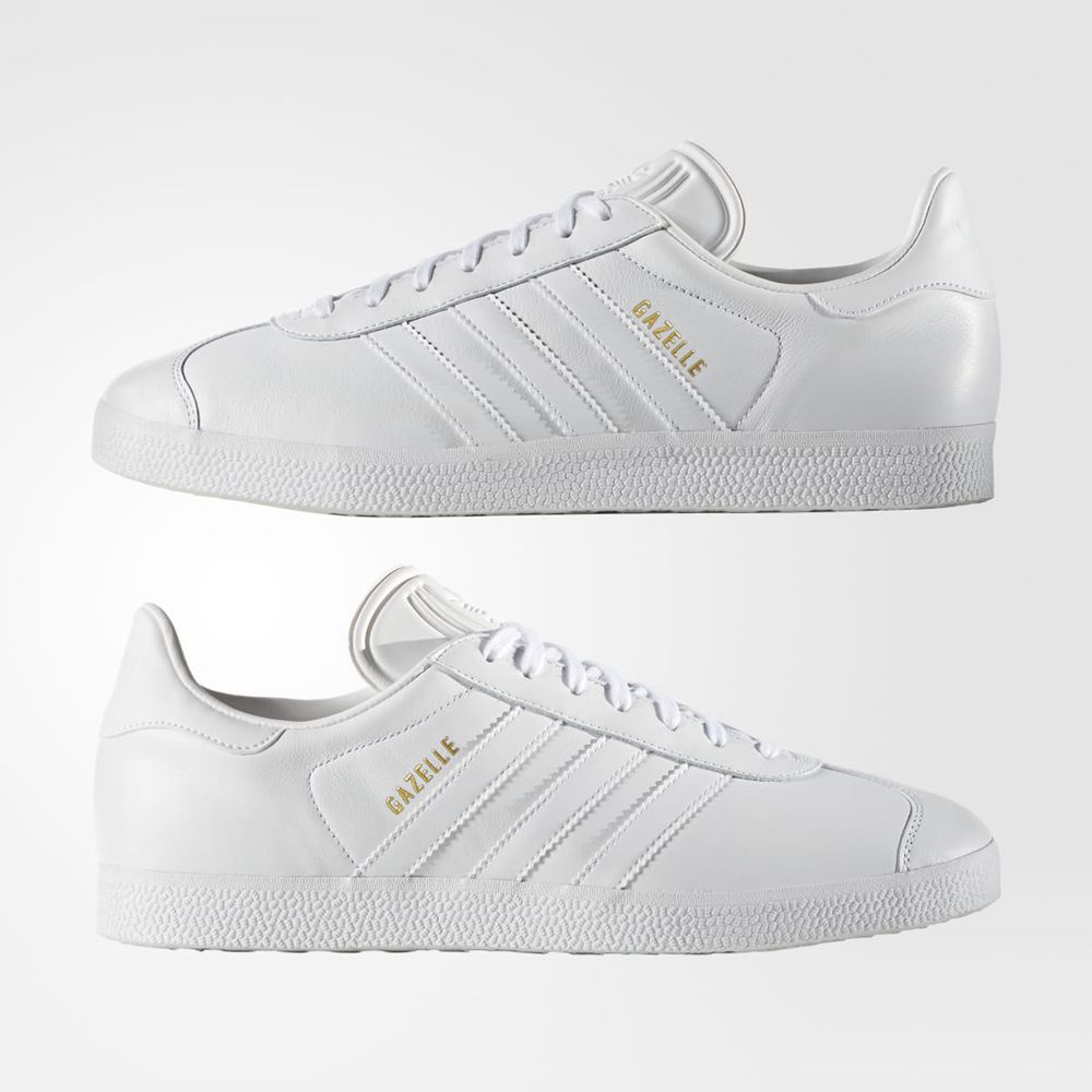 Basket Adidas Gazelle Blanche Doré Homme | MZV-70251349