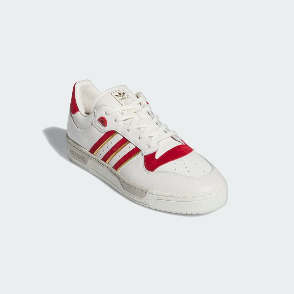 Basket Adidas Rivalry 86 Low Blanche Rouge Homme | ZFI-52057643