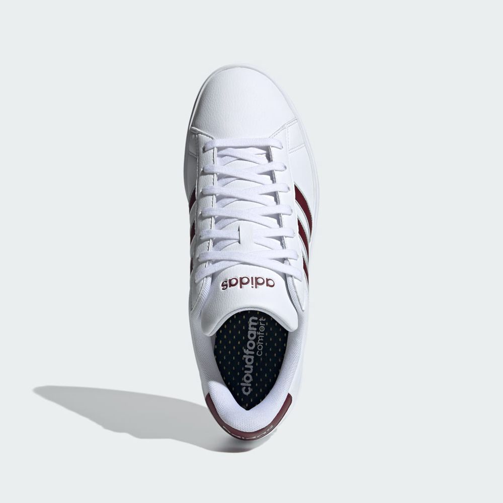 Basket Adidas Grand Court Blanche Bordeaux Grise Homme | SLM-38104599