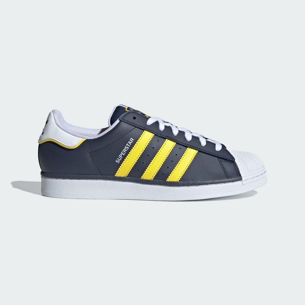 Basket Adidas Superstar Bleu Marine Jaune Blanche Homme | NTW-66345674