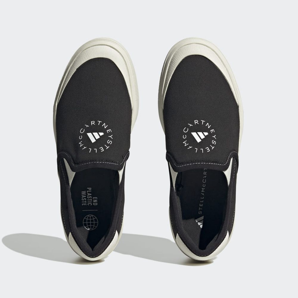 Basket Adidas Adidas by Stella McCartney Court Slip On Noir Blanche Homme | WPG-70286403