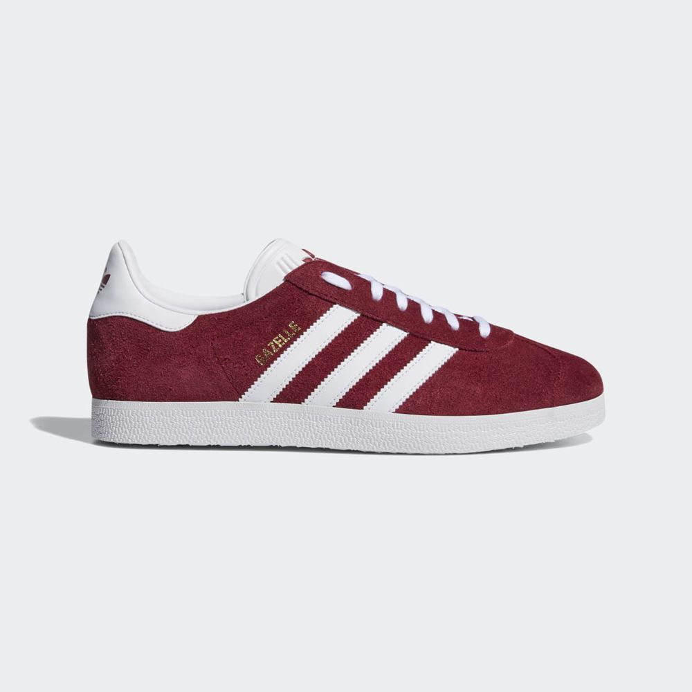 Basket Adidas Gazelle Bordeaux Blanche Doré Homme | EHI-77958786