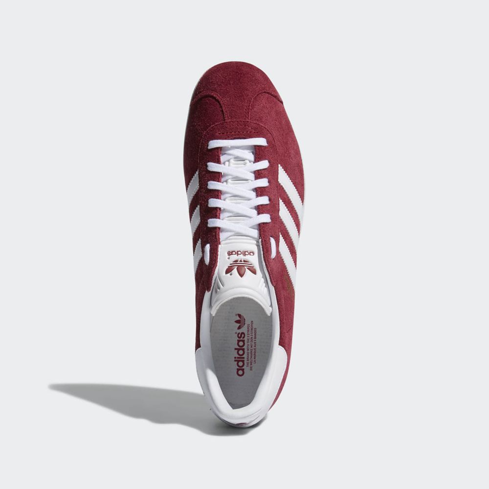 Basket Adidas Gazelle Bordeaux Blanche Doré Homme | EHI-77958786