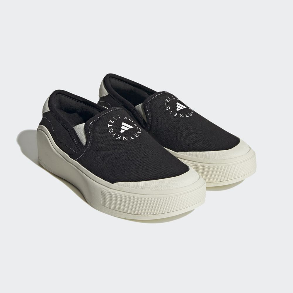 Basket Adidas Adidas by Stella McCartney Court Slip On Noir Blanche Homme | WPG-70286403