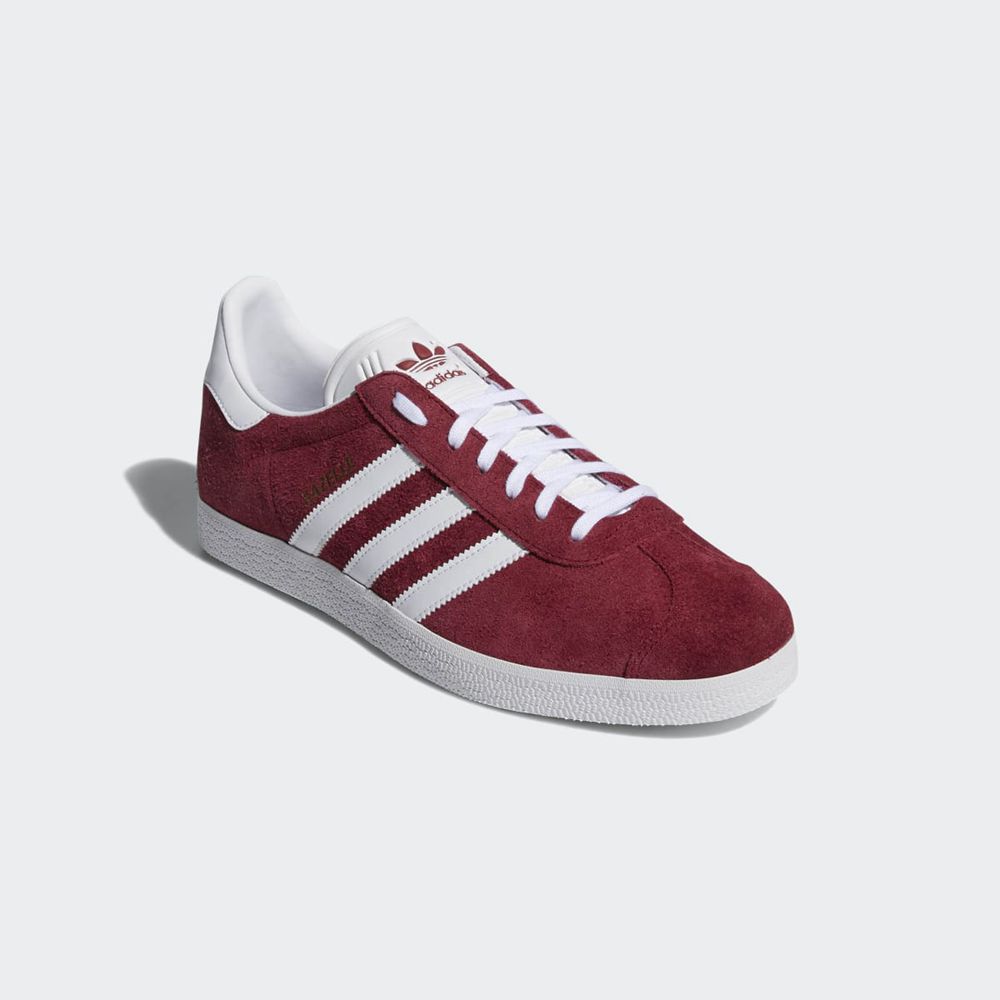 Basket Adidas Gazelle Bordeaux Blanche Doré Homme | EHI-77958786